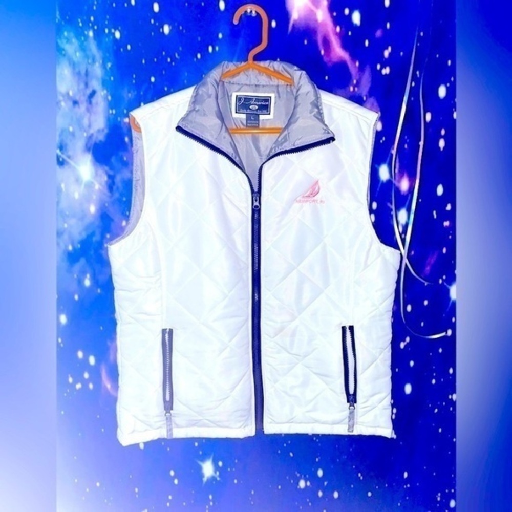 J America Quilted Puffer Vest​​​​​​ White L